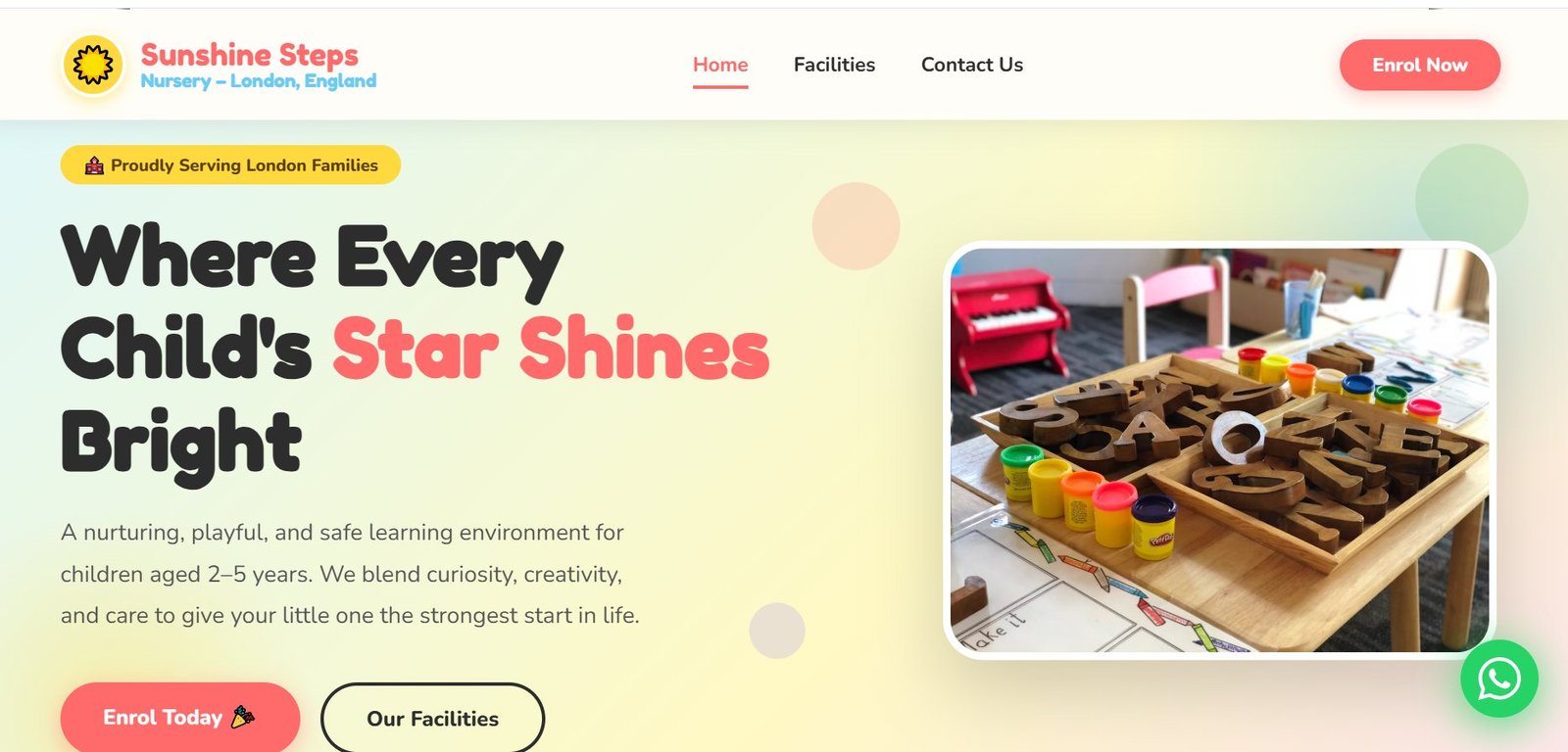 Sunshine Steps Nursery Website